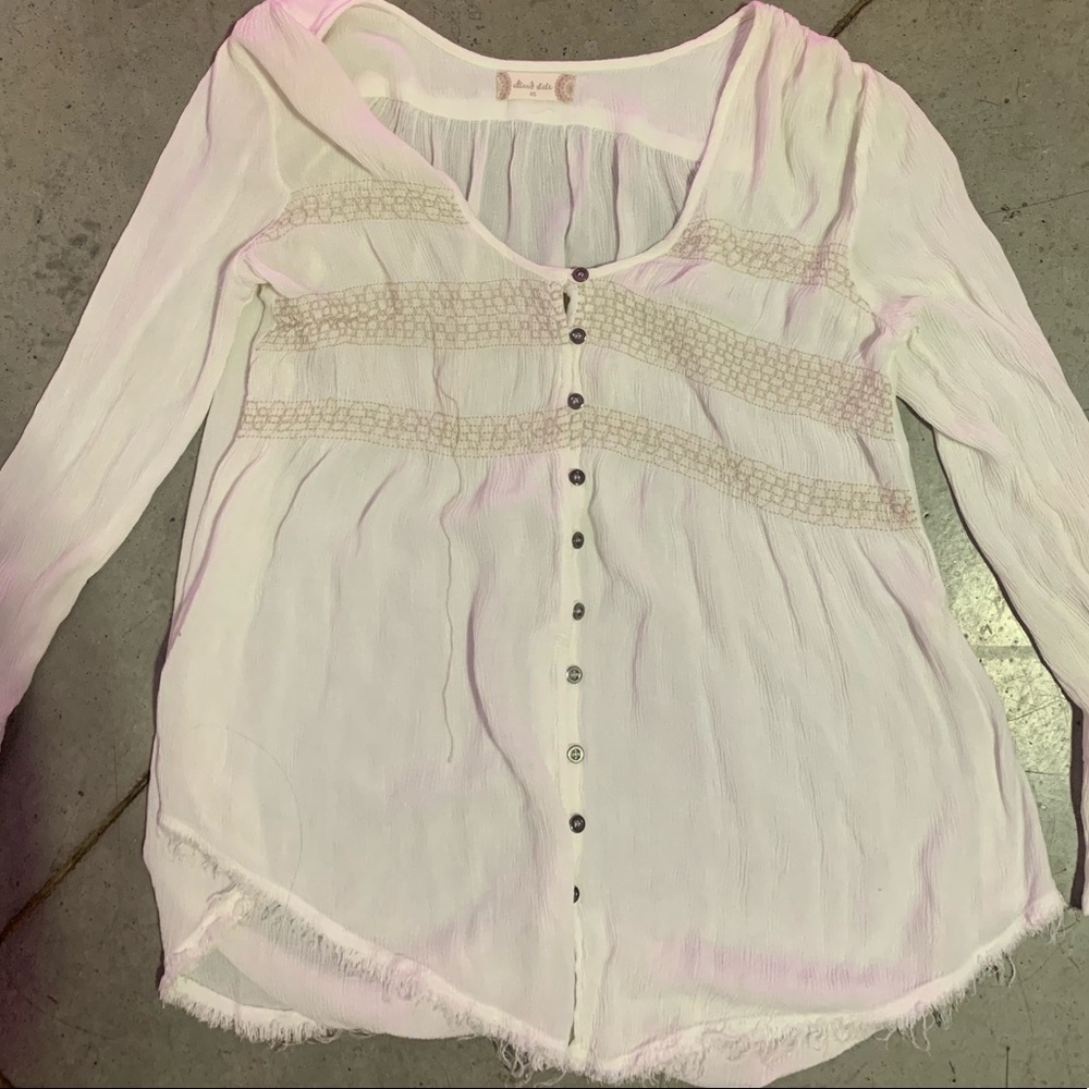 Altar’d State Flowy White Long Sleeve